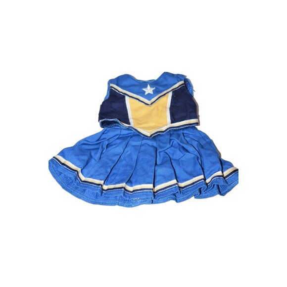 American Girl Doll 18" Cheerleader Outfit Blue Yellow Skirt Top Shirt 2 sets - Picture 1 of 6